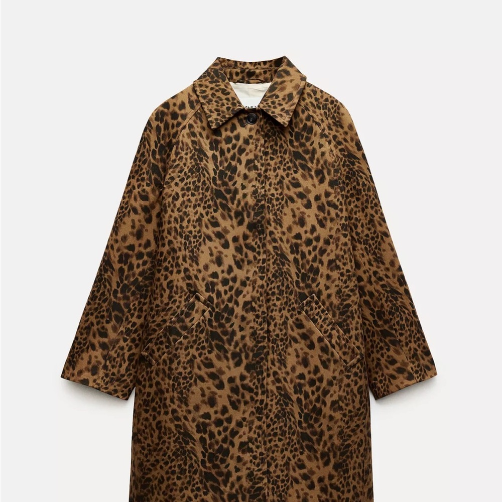 Zara Women's Leopard Duster Coat Zara Collection - Picture 3 of 8